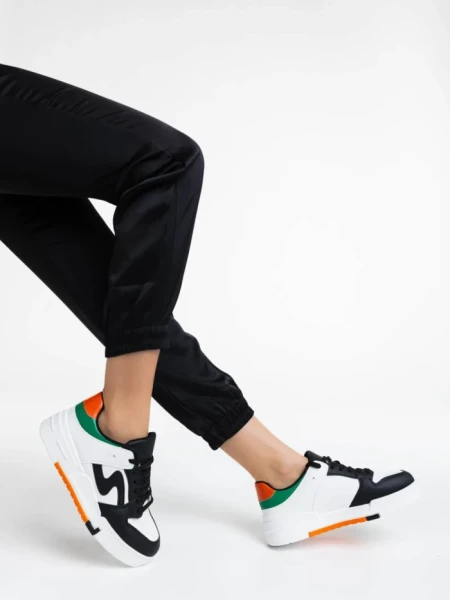 Pantofi sport dama negri din piele ecologica Ralanda