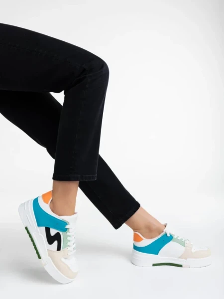 Pantofi sport dama bej din piele ecologica Ralanda