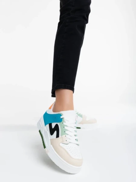 Pantofi sport dama bej din piele ecologica Ralanda
