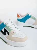 Pantofi sport dama bej din piele ecologica Ralanda