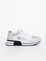 Pantofi sport dama albi din material textil si piele ecologica Ravenna