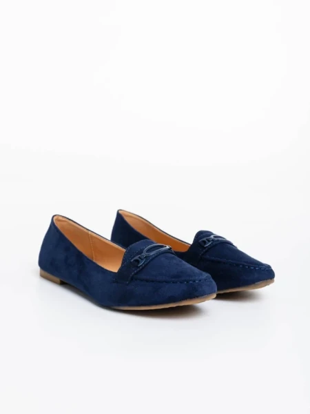 Mocasini dama albastri din material textil Ritanya