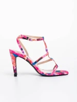 Sandale dama fucsia din material textil Saamia