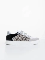 Pantofi sport dama albi cu leopard din piele ecologica Reiva