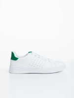 Pantofi sport dama albi cu verde din piele ecologica Rasine