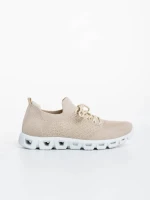 Pantofi sport dama bej din material textil Romeesa