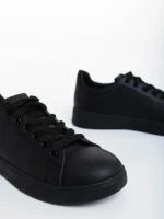 Pantofi sport dama negri din piele ecologica Rasine
