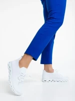 Pantofi sport dama albi din material textil Romeesa