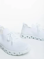 Pantofi sport dama albi din material textil Romeesa