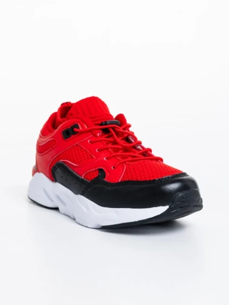 Pantofi sport copii rosii din piele ecologica Kaori