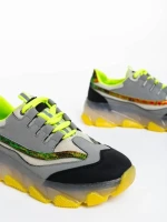 Pantofi sport dama gri din piele ecologica Amalia