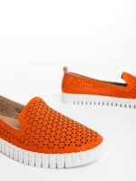 Espadrile dama portocalii din piele ecologica Luisa