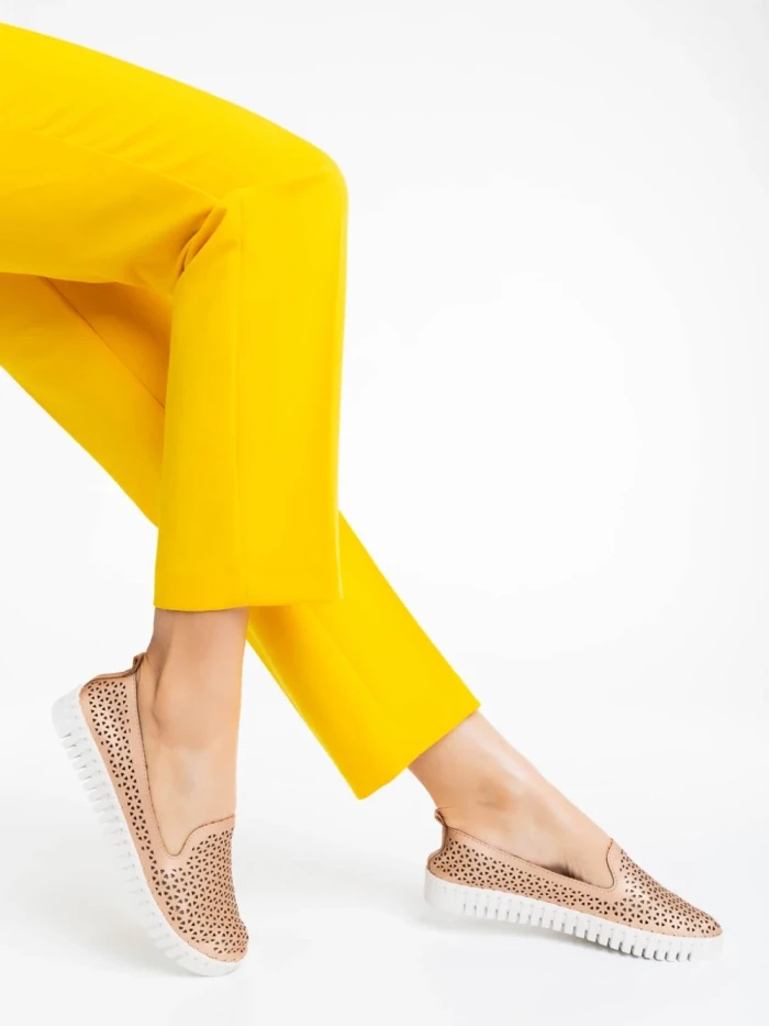 Espadrile dama sampanie din piele ecologica Luisa