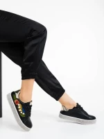 Pantofi sport dama negri din piele ecologica Sonna