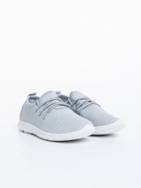 Pantofi sport copii argintii din material textil Winda