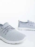Pantofi sport copii argintii din material textil Winda