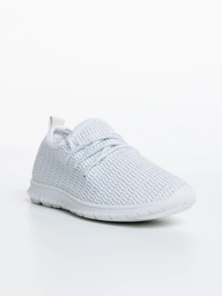 Pantofi sport copii albi din material textil Winda
