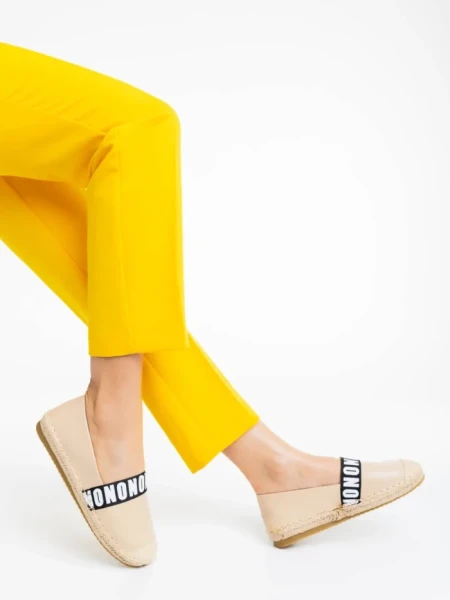 Espadrile dama bej din piele ecologica Rodica