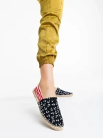Espadrile dama negre cu rosu din material textil Anaida