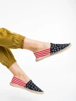 Espadrile dama negre cu rosu din material textil Anaida