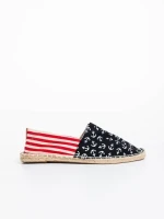 Espadrile dama negre cu rosu din material textil Anaida