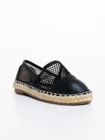 Espadrile copii negre din piele ecologica si material textil Guapissima