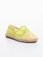 Espadrile copii verde din piele ecologica si material textil Guapissima