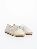 Espadrile copii bej din piele ecologica si material textil Guapissima