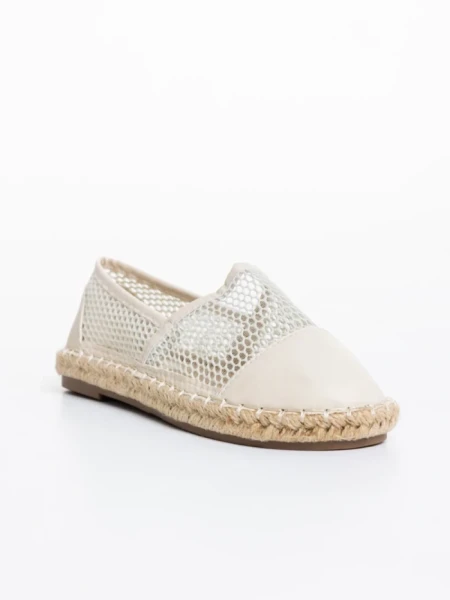Espadrile copii bej din piele ecologica si material textil Guapissima