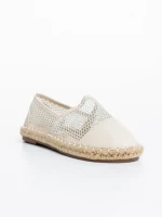 Espadrile copii bej din piele ecologica si material textil Guapissima
