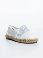 Espadrile copii albe din piele ecologica si material textil Guapissima
