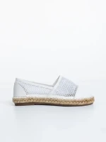 Espadrile copii albe din piele ecologica si material textil Guapissima