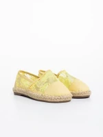 Espadrile copii galbene din piele ecologica si material textil Erma