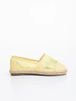 Espadrile copii galbene din piele ecologica si material textil Erma