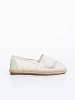 Espadrile copii bej din piele ecologica si material textil Erma