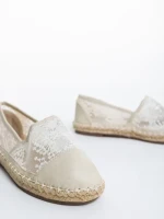 Espadrile copii bej din piele ecologica si material textil Erma