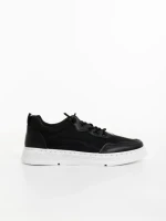 Pantofi sport barbati negri din material textil Benicio