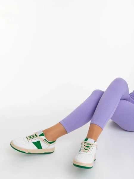 Pantofi sport dama verzi din piele ecologica Petty