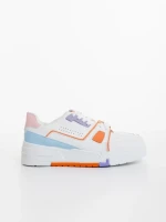 Pantofi sport dama portocalii din piele ecologica Lowery