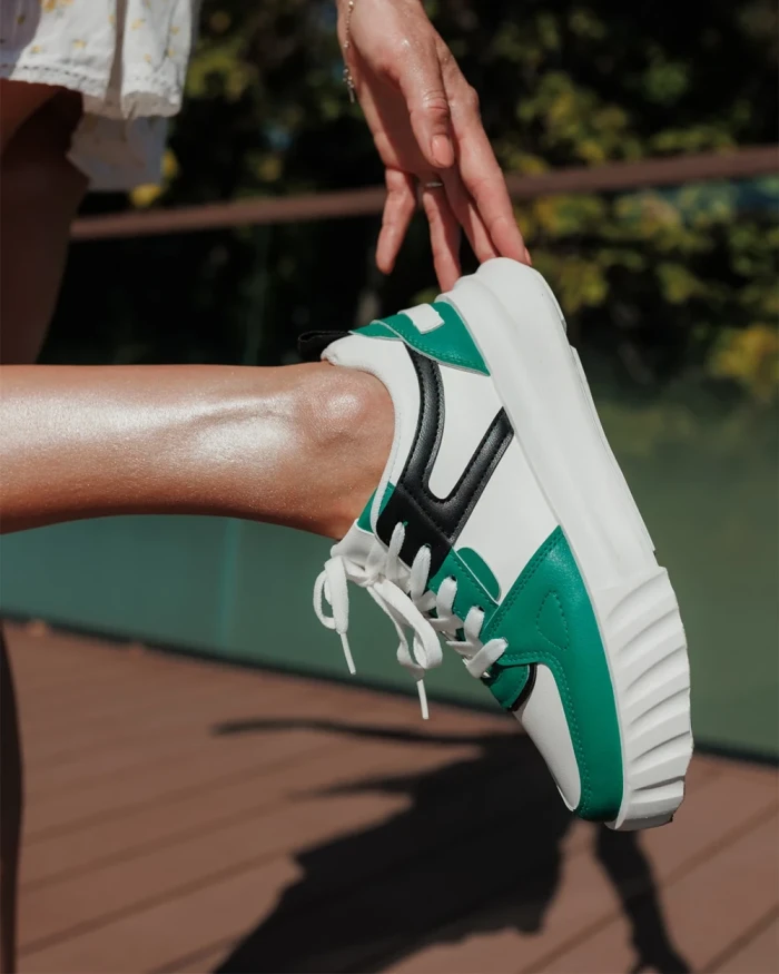 Pantofi sport dama verzi din piele ecologica Sabetta