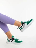 Pantofi sport dama verzi din piele ecologica Sabetta