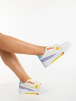 Pantofi sport dama galbeni din piele ecologica Lowery