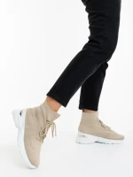 Pantofi sport dama bej din material textil Mariposa