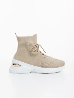 Pantofi sport dama bej din material textil Mariposa