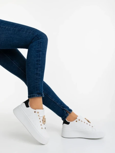 Pantofi sport dama negre din piele ecologica Amazera