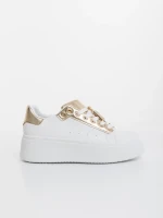 Pantofi sport dama aurii din piele ecologica Amazera