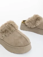 Papuci dama bej din material textil Azerin