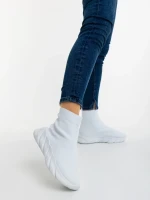 Pantofi sport dama albi din material textil Razara