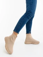Pantofi sport dama bej din material textil Razara
