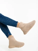 Pantofi sport dama bej din material textil Razara